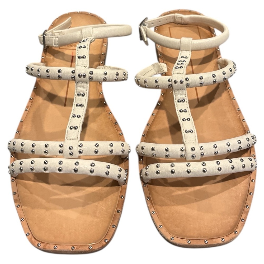 Dolce Vita Cream Gladiator Sandals with Studded Straps